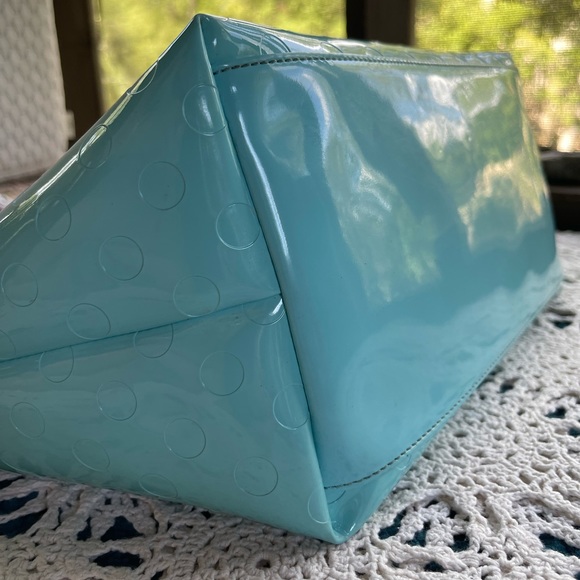 Kate Spade Patent Camilla Large Zippered Tote in Robins Egg Blue GUC - Picture 4 of 11